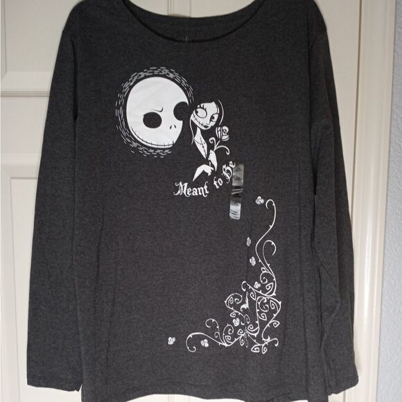 NWT Disney Store 2XL Nightmare Before Christmas Gray Women's Shirt - Picture 1 of 11